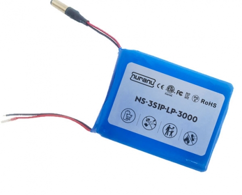11.1V 3AH lithium polymer battery pack for water quality monitor