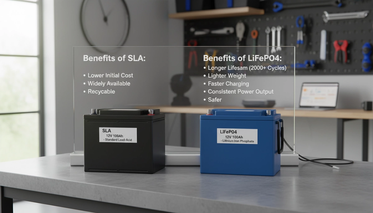 Comparaison des batteries 12V SLA vs LiFePO4 Avantages