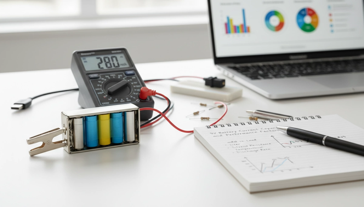 Capacité en courant et facteurs de performance de la batterie 9V
