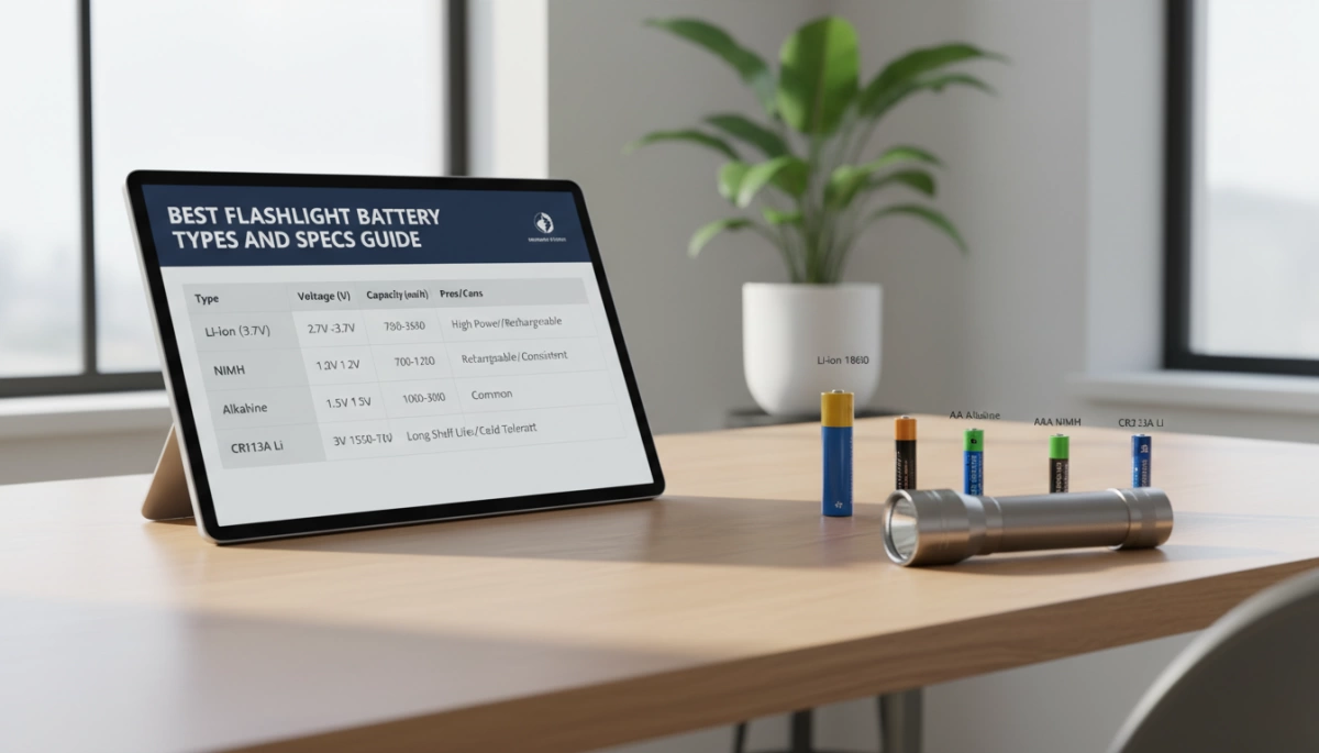 Guide des meilleurs types et spécifications de batteries pour lampe de poche