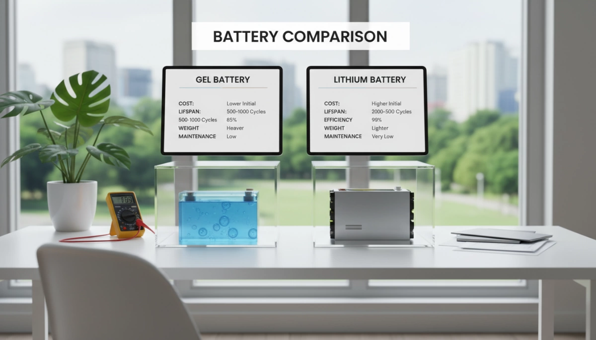 Comparaison des métriques entre batteries Gel et Lithium
