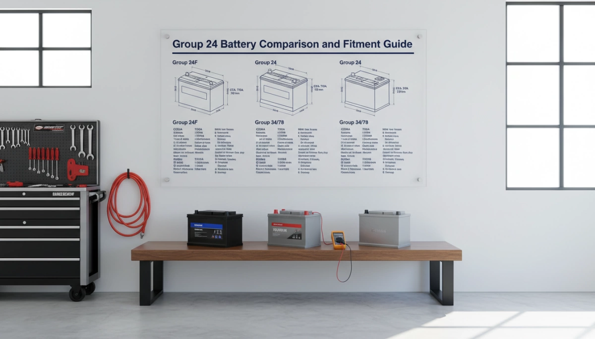 Comparaison des batteries de groupe 24 et guide d'installation