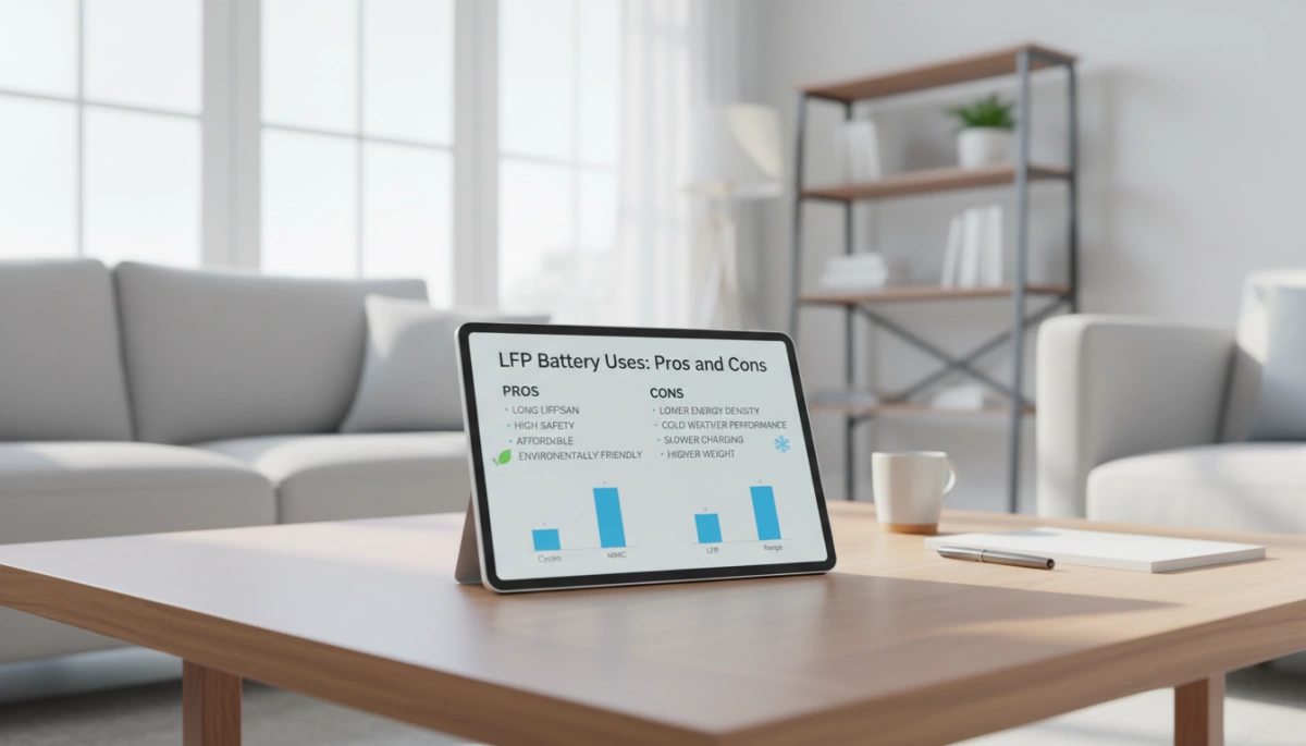 Avantages et inconvénients des utilisations des batteries LFP