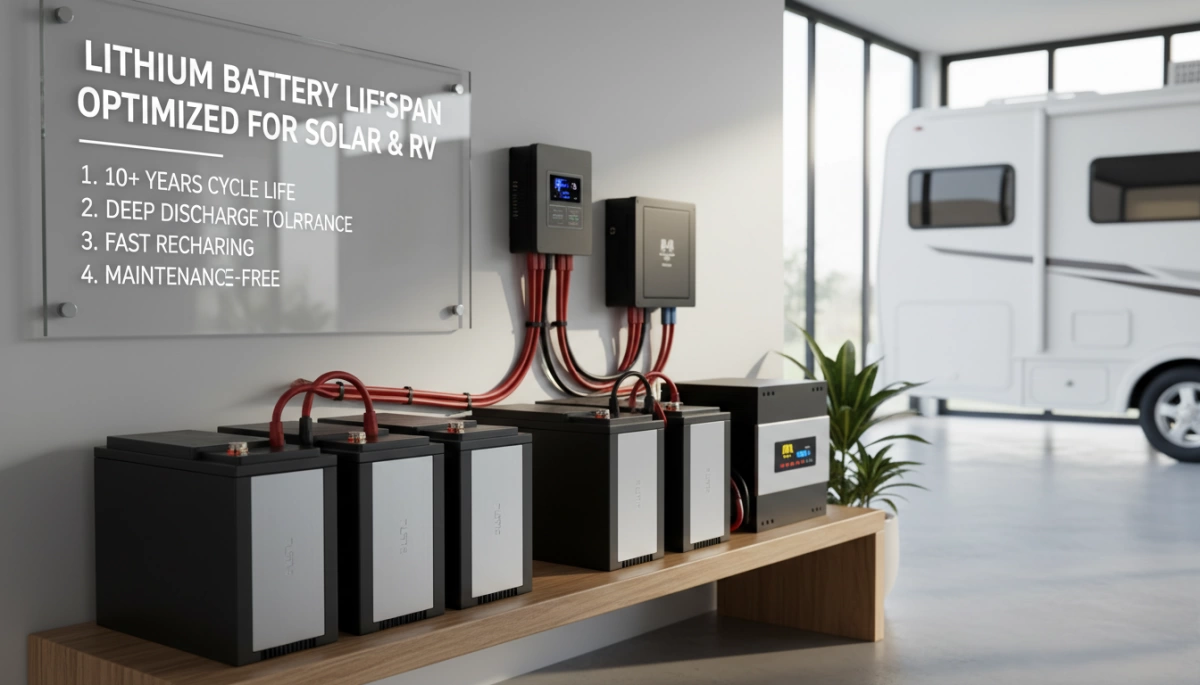 Durée de vie des batteries au lithium pour l'utilisation solaire et camping-car