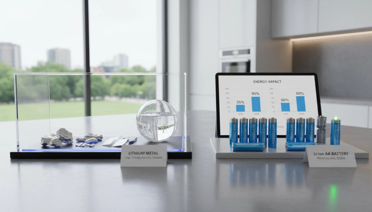 Impact énergétique du lithium métal vs pile AA au lithium
