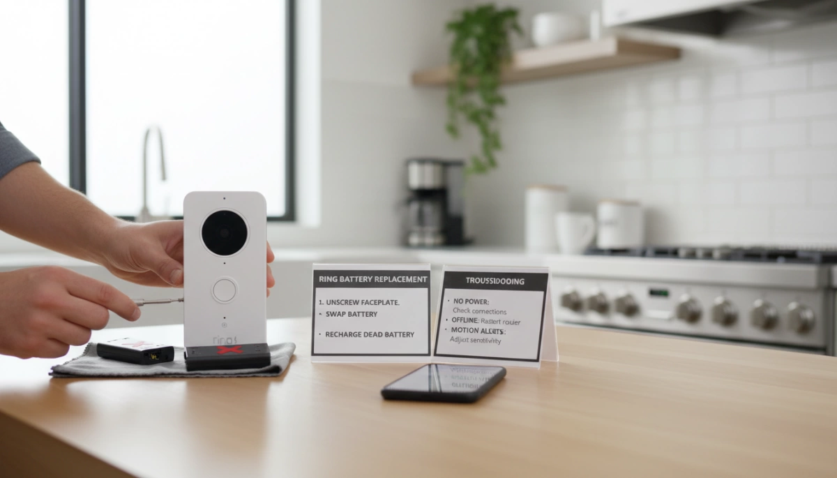 ขั้นตอนการเปลี่ยนแบตเตอรี่ Ring และการแก้ไขปัญหา