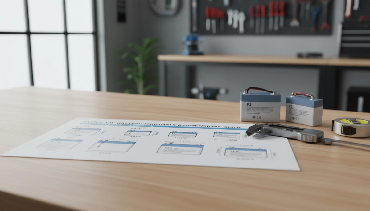 Guide des terminaux et dimensions des petites batteries 12V