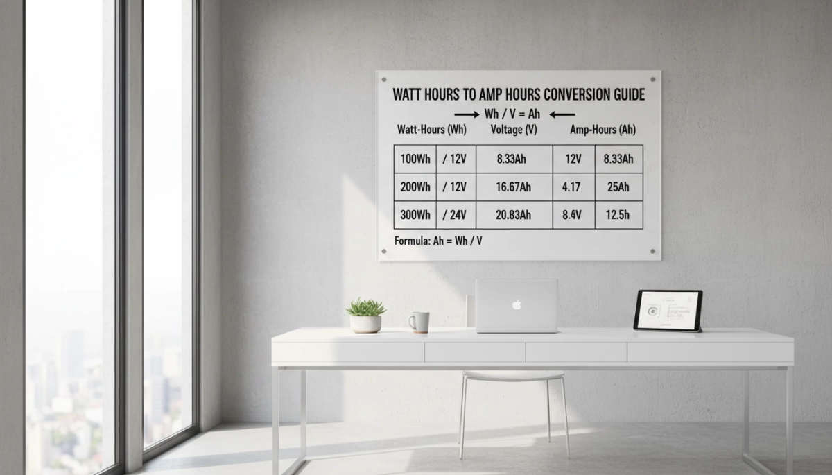Guide de conversion des watt-heures en ampères-heures