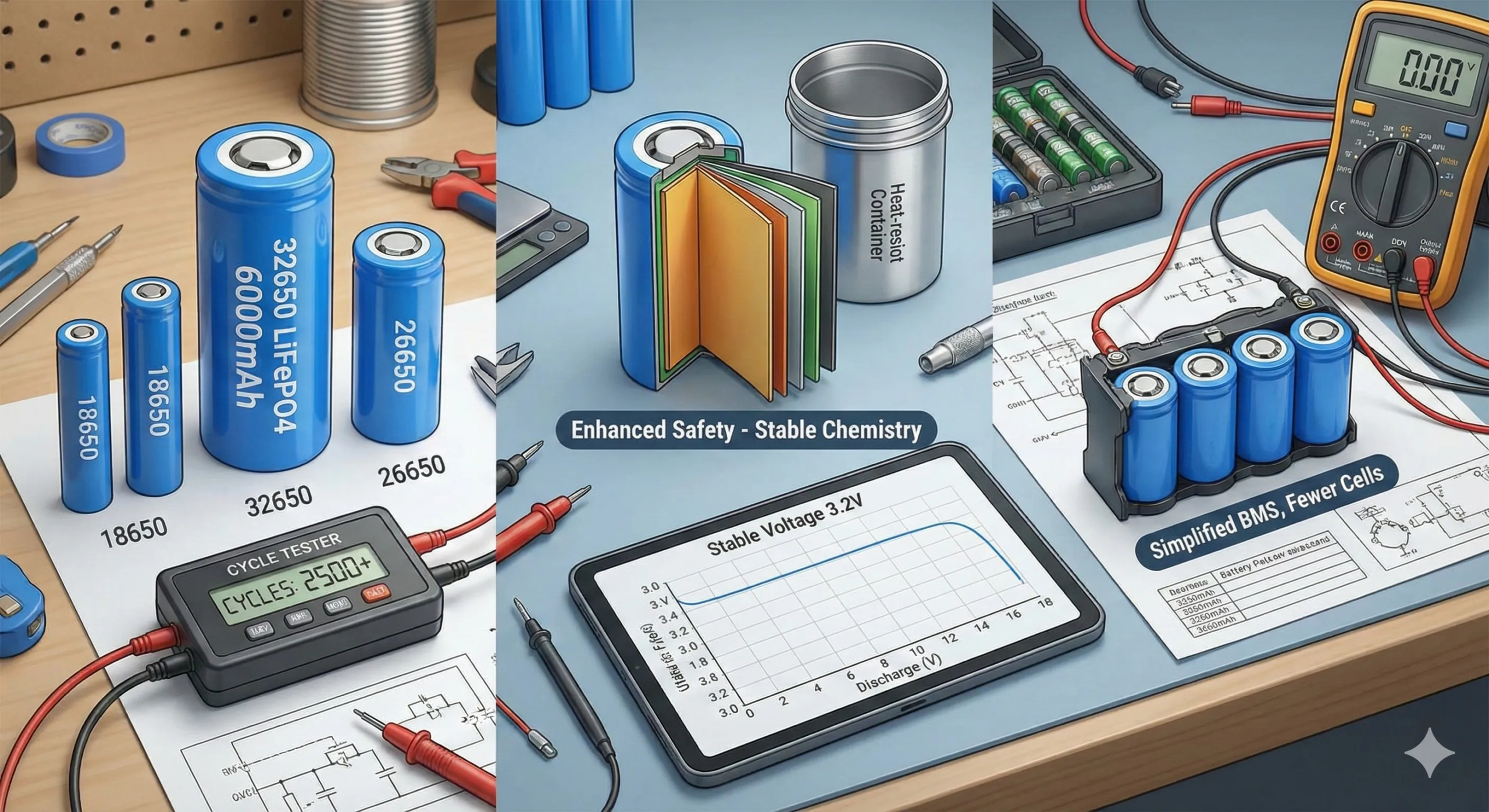 Celle Batteria LiFePO4 32650