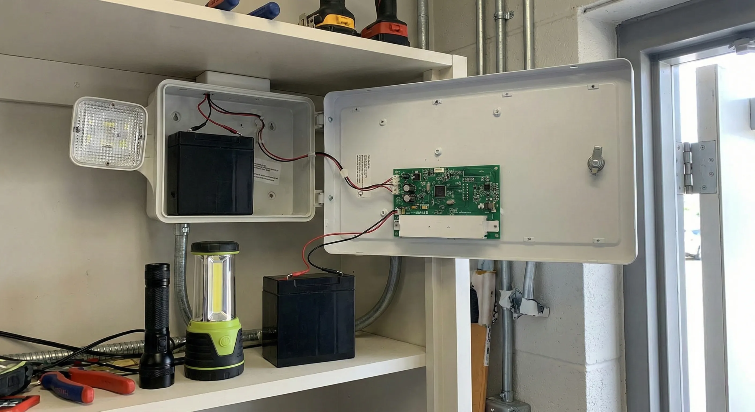 6V yedek pil ile acil durum aydınlatma sistemi