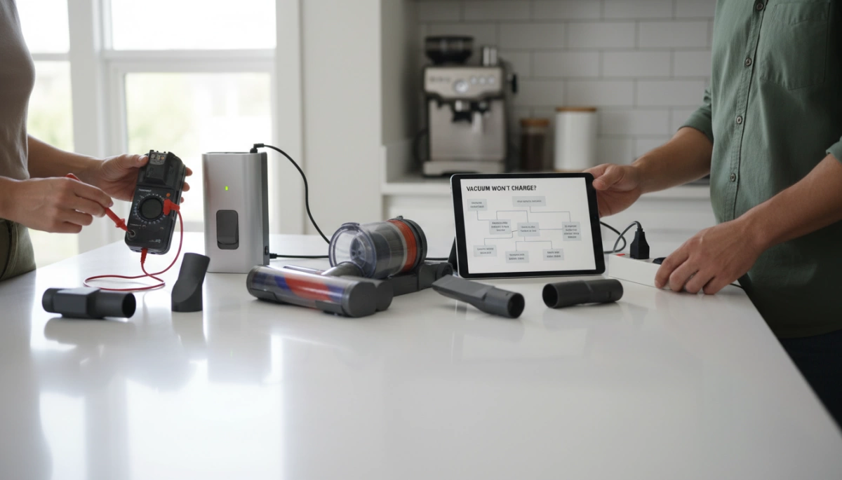 Диагностика проблем с батареей и зарядным устройством пылесоса
