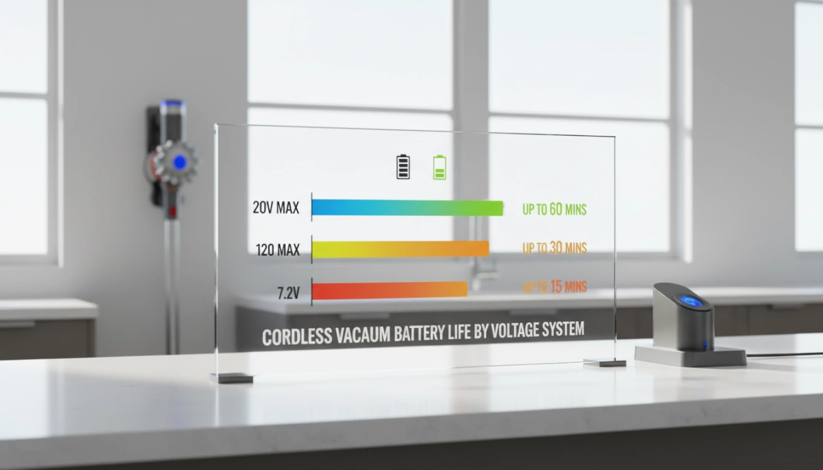срок службы аккумулятора беспроводного пылесоса по системе напряжения