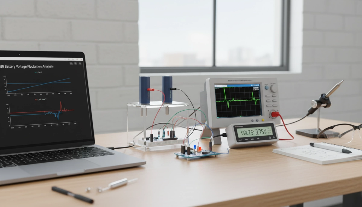 Analyse der Spannungskurven einer 18650-Batterie