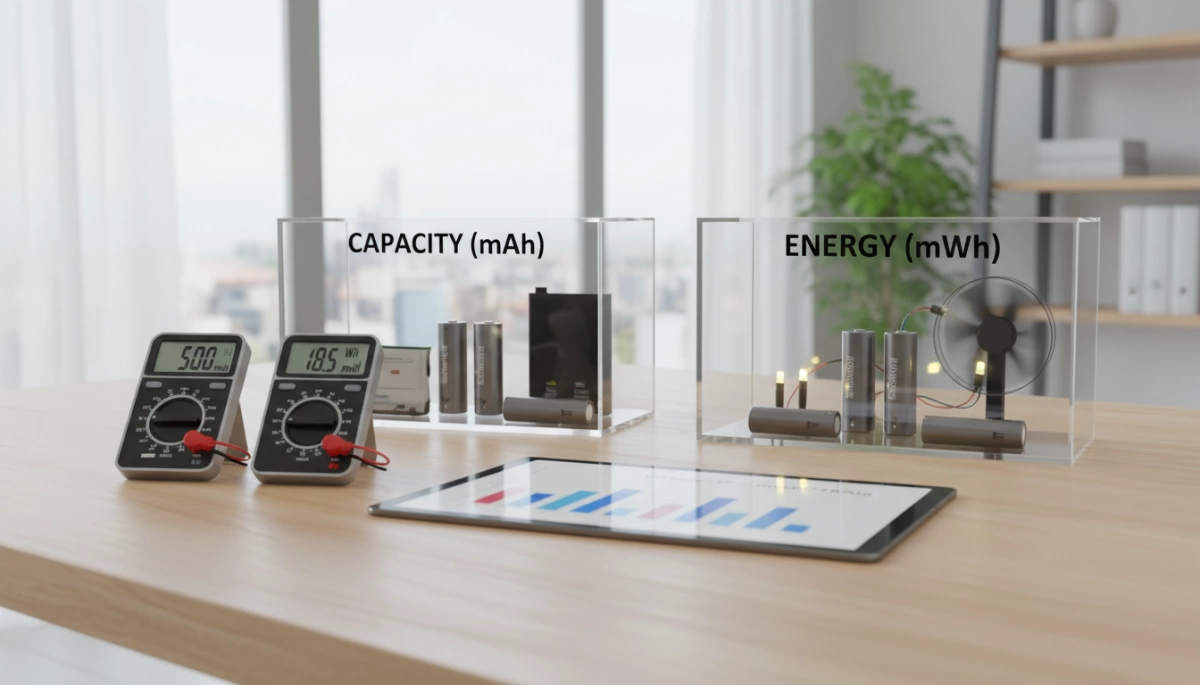 Batterie-Energie-Kapazität mAh vs mWh Vergleich
