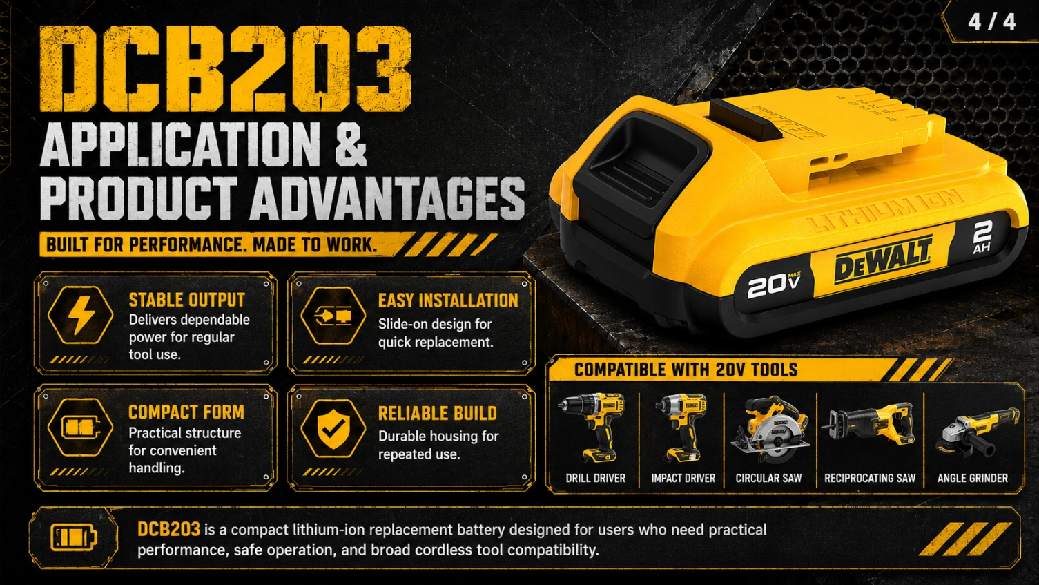DeWalt DCB203 20V 2.0Ah view 4