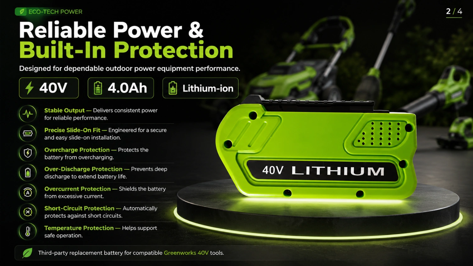 Greenworks GW29462 40V 4.0Ah view 2