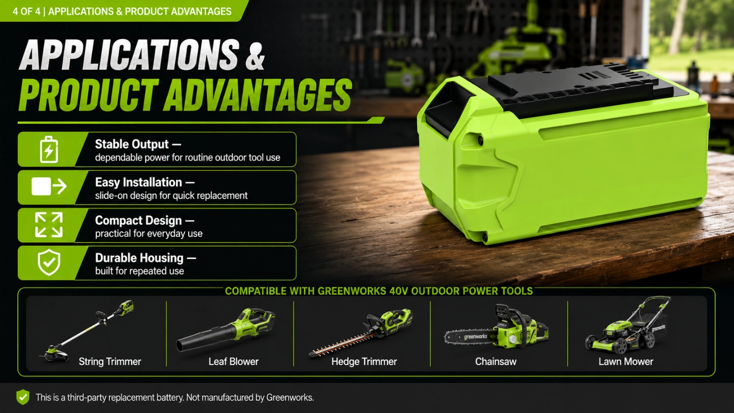 Greenworks GW29472 40V 3.0Ah view 4