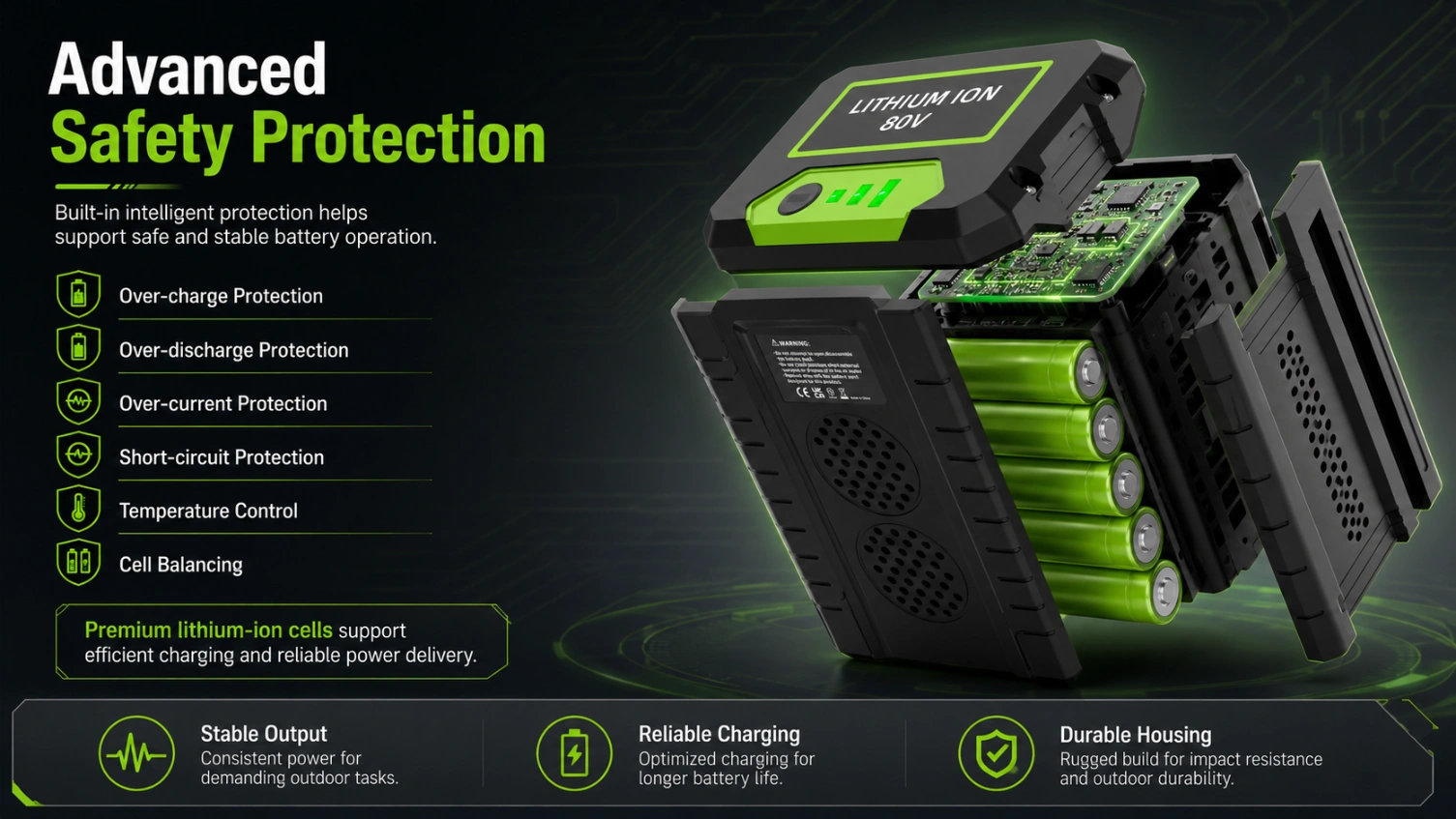 Greenworks GW80V 80V 2.0Ah view 2