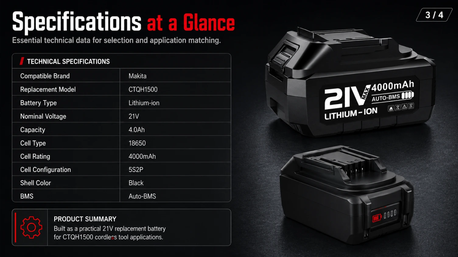 Makita CTQH1500 21V 4.0Ah view 3