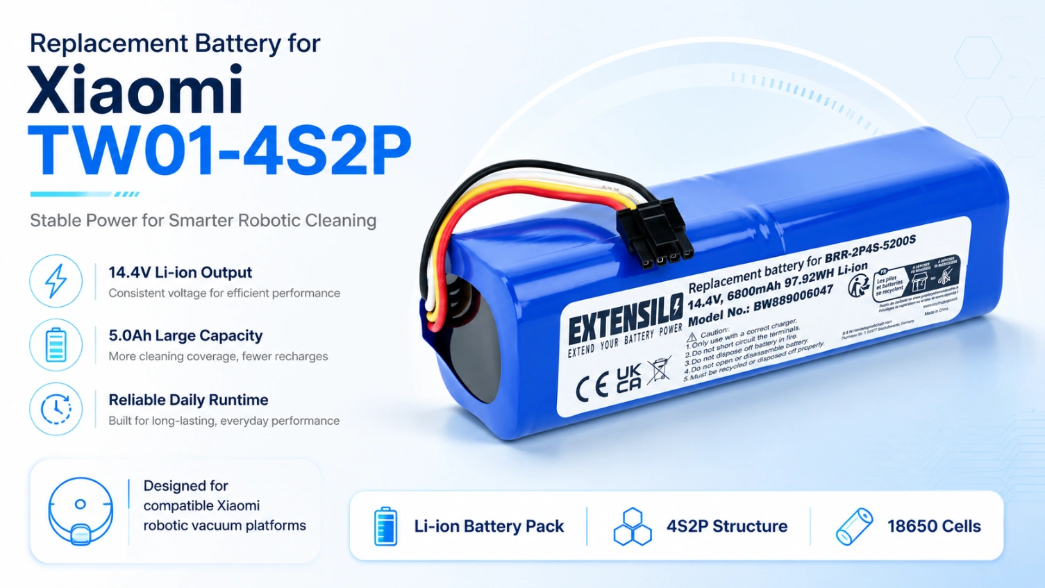 Xiaomi TW01-4S2P 14.4V 5.0Ah view 1